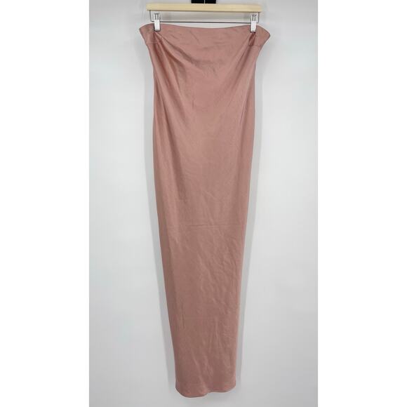 MORE TO COME | NWT Emma Strapless Maxi Dress in Blush Satin L - Picture 2 of 13